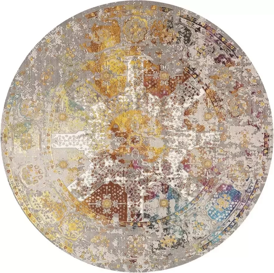 Muratap Tapijtenloods Picasso Feraghan Vloerkleed Vintage Multi Beige 133 CM Laagpolig Vloerkleed Retro Klassiek - Foto 2