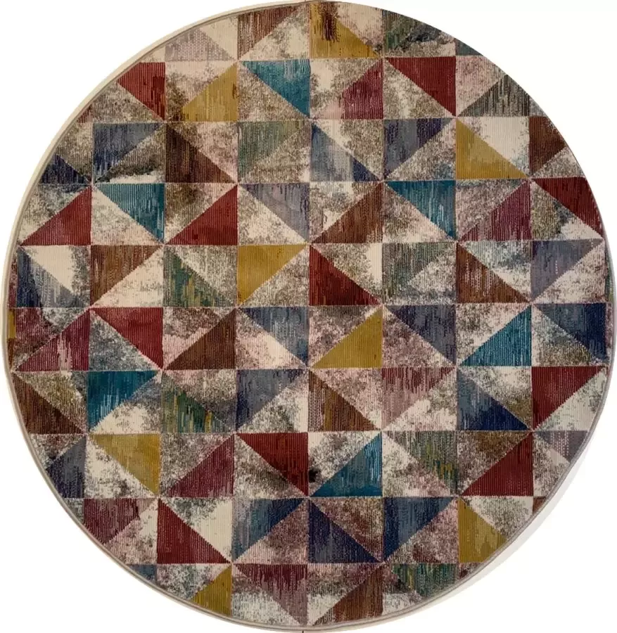 Muratap Tapijtenloods Picasso Sahra Vintage Rond Vloerkleed Multi Laagpolig- 200 CM ROND