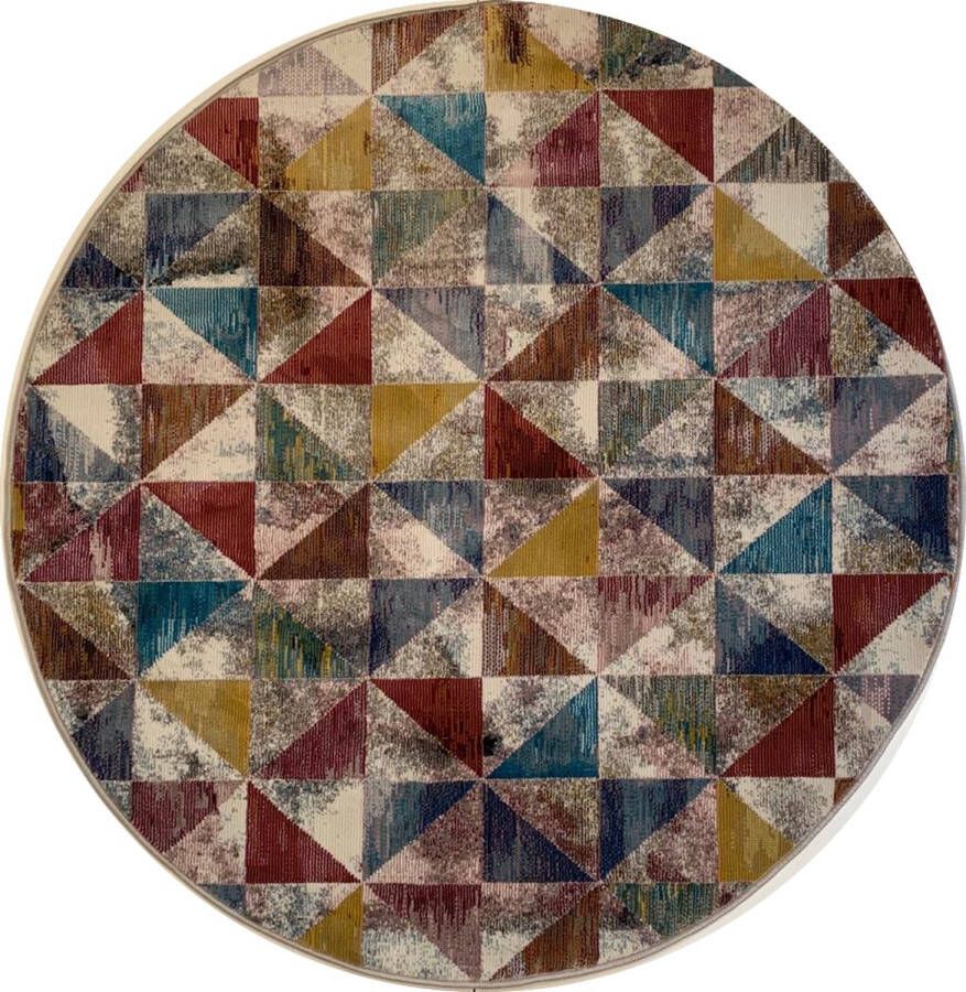 Muratap Tapijtenloods Picasso Sahra Vintage Rond Vloerkleed Multi Laagpolig