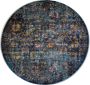 Muratap Tapijtenloods Picasso Sarough Vintage Rond Vloerkleed Blauw Laagpolig- 133 CM ROND - Thumbnail 1