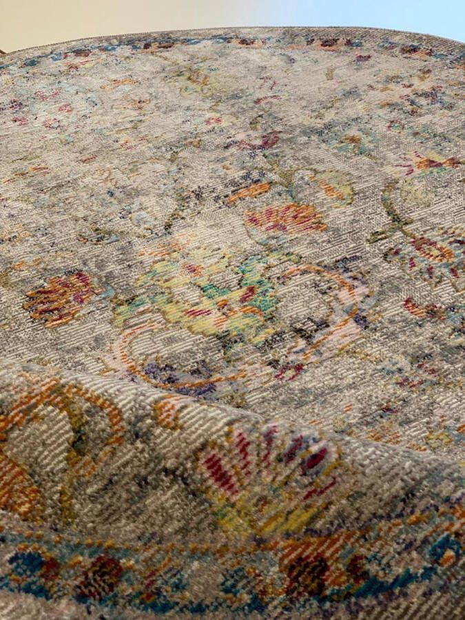 Muratap Tapijtenloods Picasso Sarough Vintage Rond Vloerkleed Creme Beige Laagpolig- 200 CM ROND - Foto 2