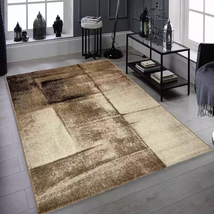 Muratap Tapijtenloods Relax Modern Vloerkleed Laagpolig Beige Sand- 80X150 CM