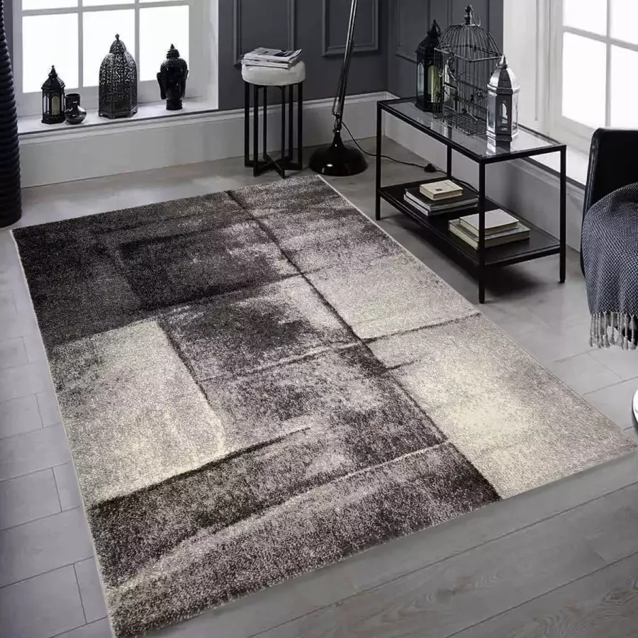 Muratap Tapijtenloods Relax Modern Vloerkleed Laagpolig Grijs Antraciet 80X150 CM