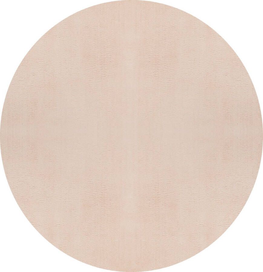 Muratap Tapijtenloods Samba Soft Fluffy Vloerkleed Laagpolig Beige- 200 CM ROND