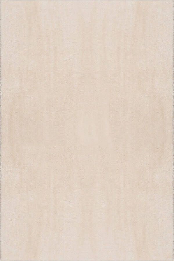 Muratap Tapijtenloods Samba Soft Fluffy Vloerkleed Laagpolig Creme- 240x340 CM
