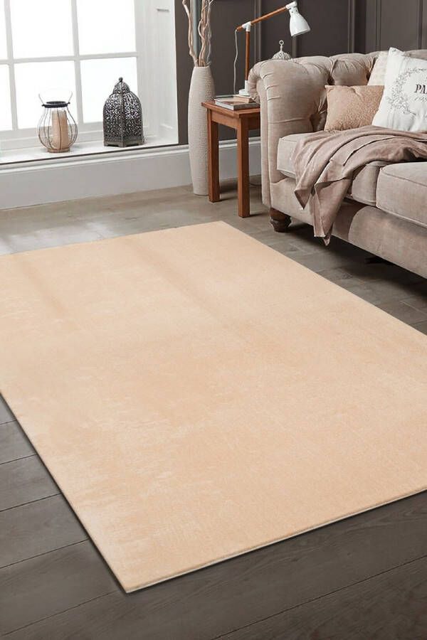 Muratap Tapijtenloods Samba Soft Fluffy Vloerkleed Laagpolig Donker Beige- 140x200 CM