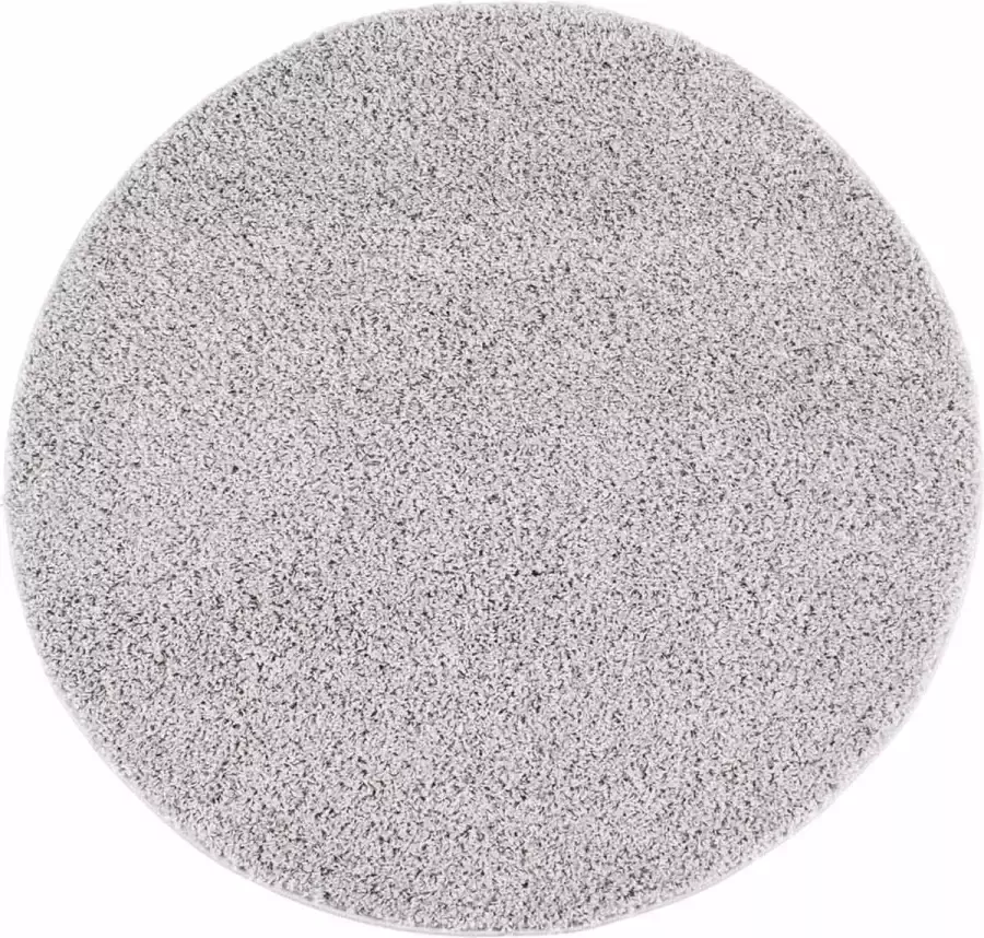 Muratap Tapijtenloods Shaggy Hoogpolig Vloerkleed Effen Licht Grijs Rond 120 CM ROND