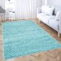 Muratap Tapijtenloods Shaggy Hoogpolig Vloerkleed Effen Turquoise- 60x110 CM - Thumbnail 1