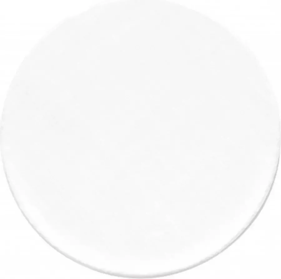 Muratap Tapijtenloods Soft Basics Wasbaar Effen Vloerkleed Creme Wit Hoogpolig- 80 CM ROND - Foto 2