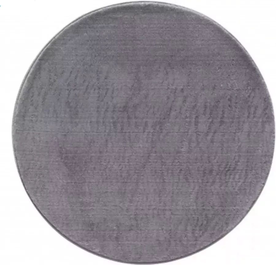Muratap Tapijtenloods Soft Basics Wasbaar Effen Vloerkleed Grijs Hoogpolig- 120 CM ROND