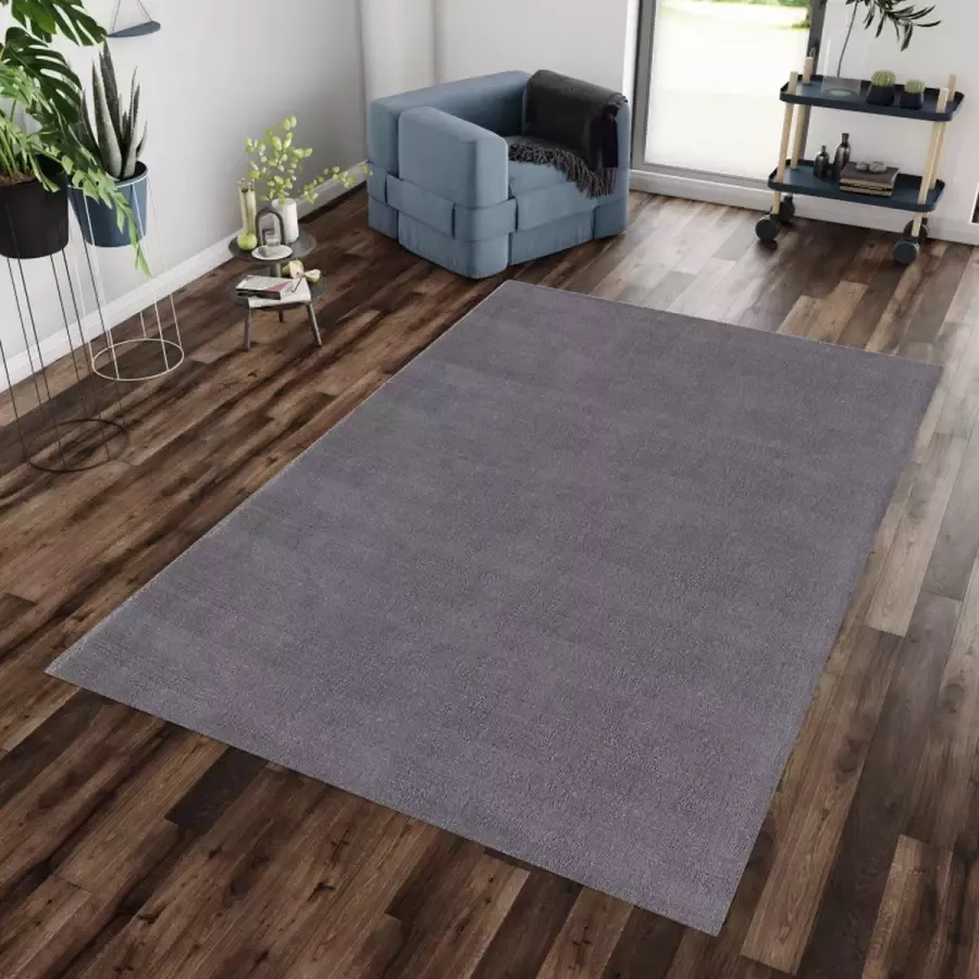 Muratap Tapijtenloods Soft Basics Wasbaar Effen Vloerkleed Grijs Hoogpolig- 120 CM ROND - Foto 3