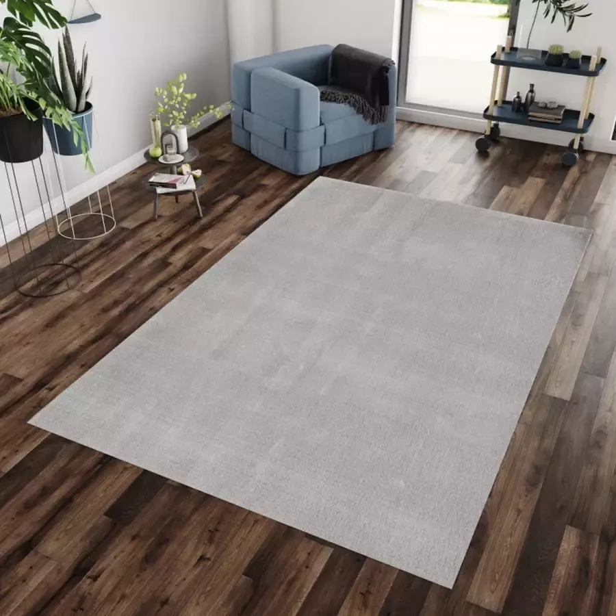 Muratap Tapijtenloods Soft Basics Wasbaar Effen Vloerkleed Lichtgrijs Hoogpolig 240x340 CM