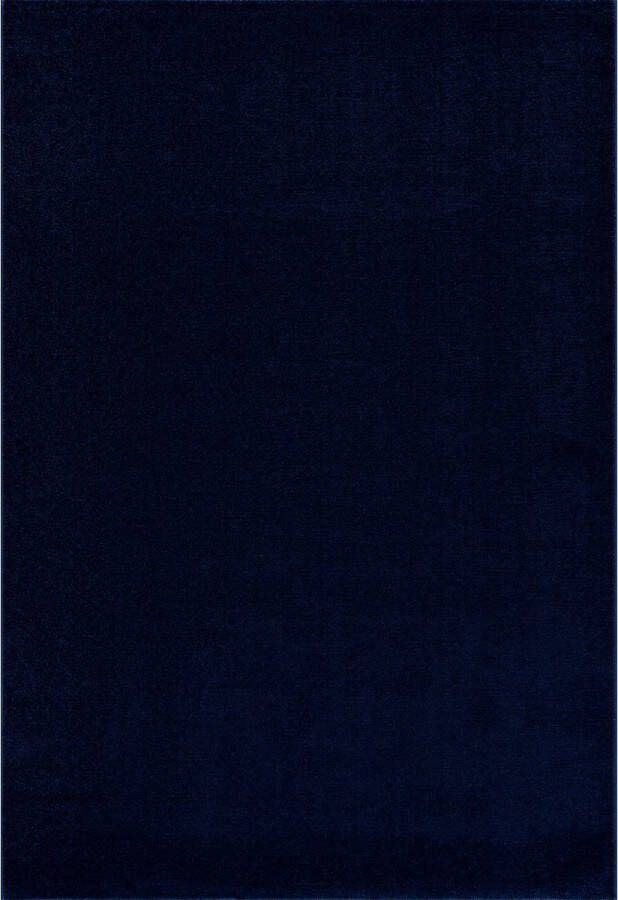 Muratap Tapijtenloods Uni Effen Laagpolig Vloerkleed Modern Donker Blauw Navy- 80x150 CM