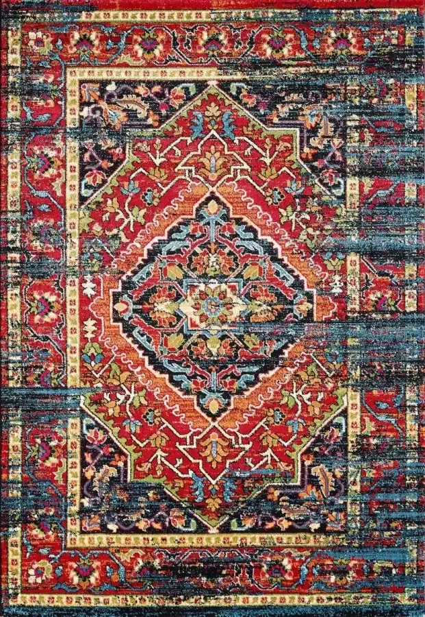 Muratap Tapijtenloods Vintage Marrakech Vloerkleed Zwart Multi Laagpolig- 120x170 CM - Foto 2