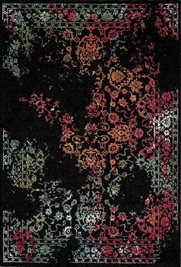 Muratap Tapijtenloods Vintage Vermeer Vloerkleed Zwart Laagpolig 80x150CM 80x150 CM