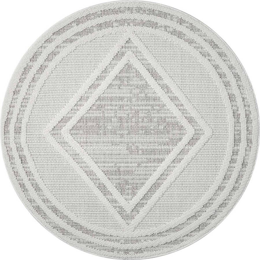 Muratap Tapijtenloods Vloerkleed Lindo Modern Woonkamer Beige Laagpolig- 120 CM ROND