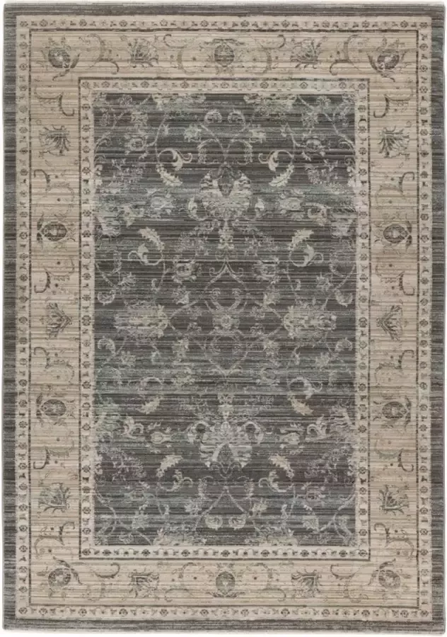 Muratap Tapijtenloods Vogue Vintage Kader Vloerkleed Laagpolig Grijs- 120x170 CM