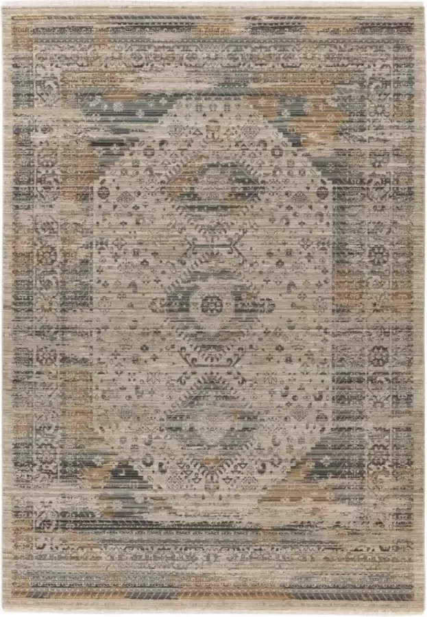 Muratap Tapijtenloods Vogue Vintage Medaillon Vloerkleed Laagpolig Grijs- 200x290 CM