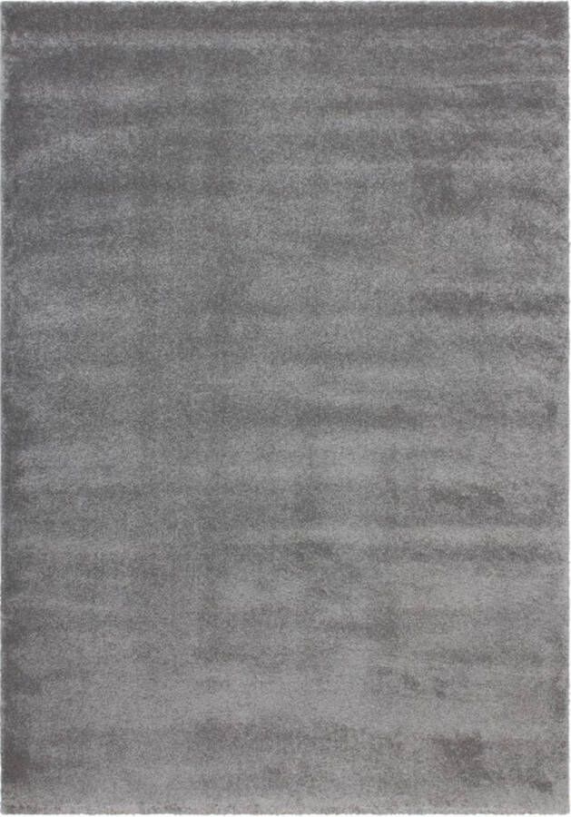Muratap Tapijtenloods Velvet Soft Laagpolig Effen Vloerkleed Fluweel Zilver Grijs- 200x290 CM