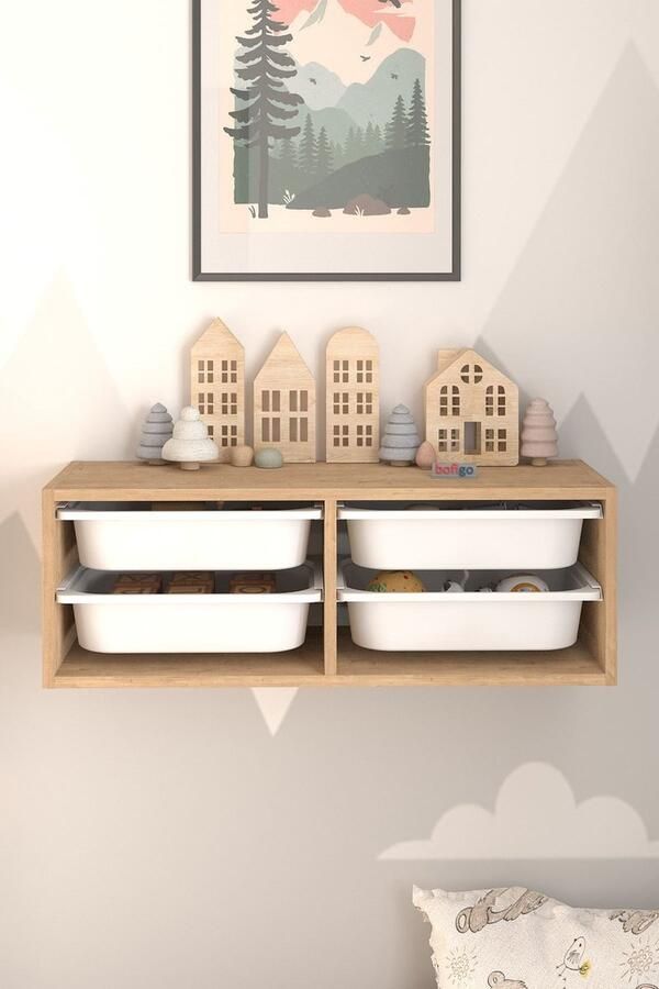 Musson Opbergkast 4 witte opberglades Speelgoedkast Kinderkast Boekenkast ladekast Industriele vakkenkast Speelgoed organizer Playroom