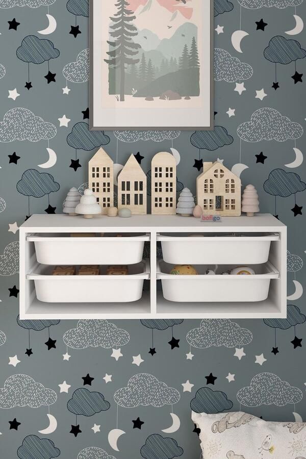 Musson Opbergkast 4 witte opberglades Speelgoedkast Kinderkast Boekenkast ladekast Industriele vakkenkast Speelgoed organizer Playroom