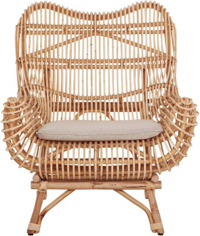 Must Living Lounge chair Cefalu 103x87x85 cm natural rattan with cushion - Foto 2