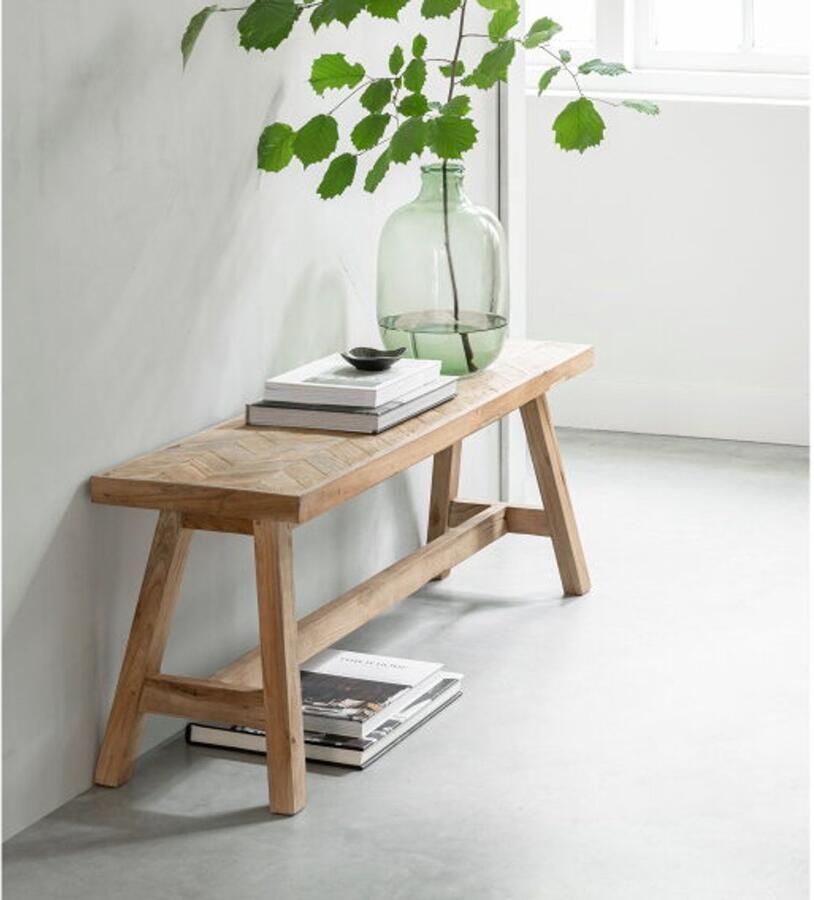 Must Living Bench Herringbone medium 45x120x32 cm recycled teakwood - Foto 2