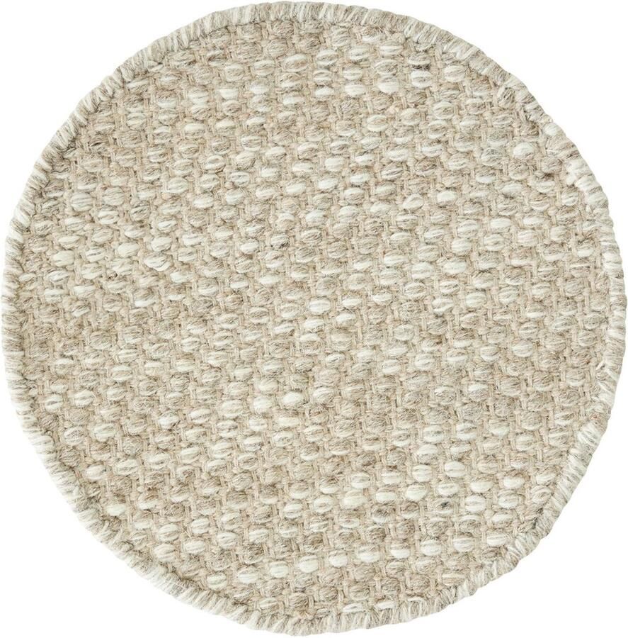 Must Living Carpet Asuri round small Ø150 cm sand 80% wool 20% cotton