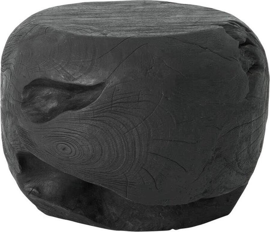 Must Living Coffee table Ball Black ±30xØ40 cm black recycled teakwood with natural cracks