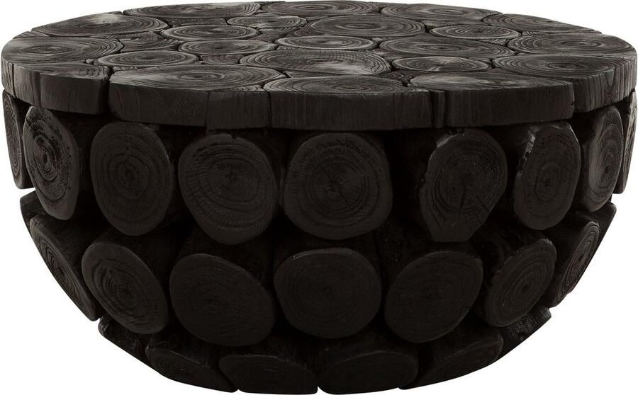 Must Living Coffee table Cone low 31xØ62 cm teakbranch black with natural cracks