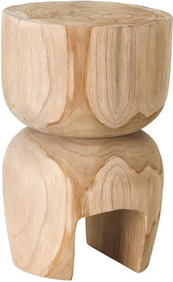 Must Living Side table Amber Natural 45xØ30 cm natural recycled teakwood with natural cracks