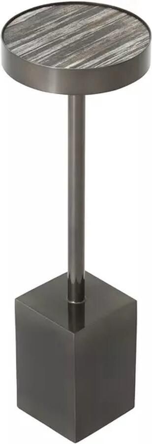 MUST Living Bijzettafel Cocktail Versteend hout 21cm Zwart Rond