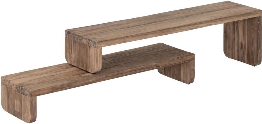 Must Living TV stand Motus extendable 40x125 140x35 cm extreme rustic teakwood