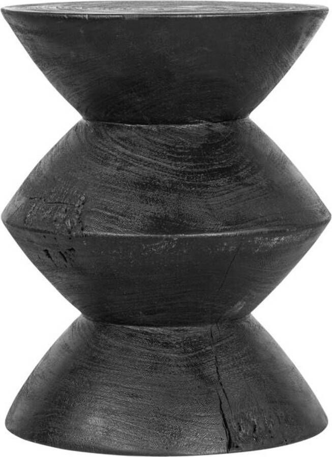 Must Living Stool Curve 45xØ35 cm suar wood black with natural cracks - Foto 1
