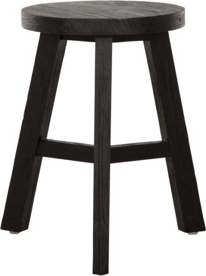 Must Living Stool Toto 44xØ30 cm black recycled teakwood with natural cracks - Foto 2