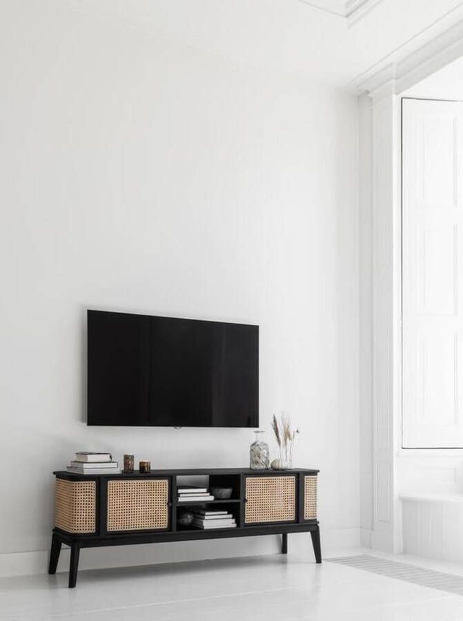 MUST Living TV-meubel Raffles Rotan en hout 170cm Zwart Naturel - Foto 2
