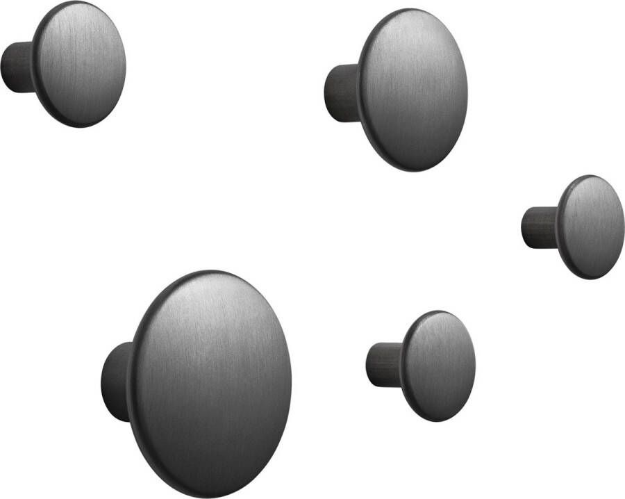 Muuto The Dots Kapstok Metal zwart Set 5 stuks