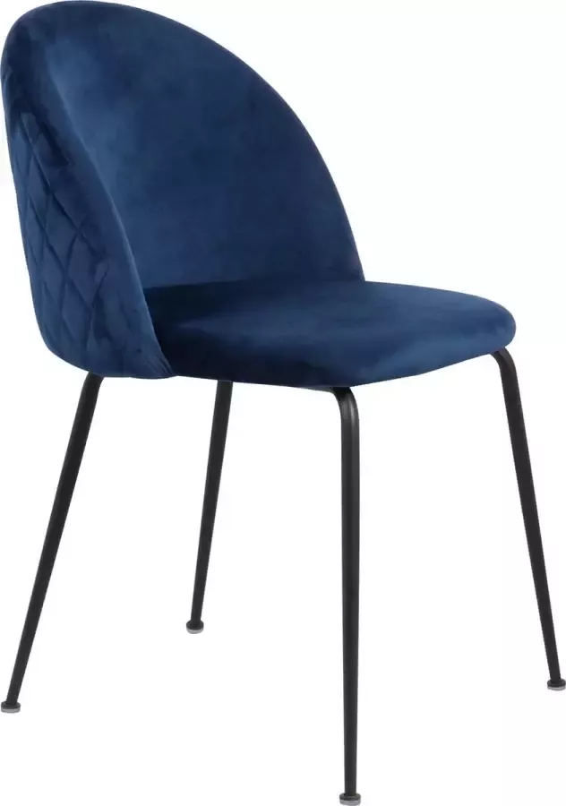 MWI Collectie Eetkamerstoel Oslo velvet Set van 2 -Blauw Fluweel Velvet Eetkamerstoel Eetkamerstoelen Woonkamerstoelen