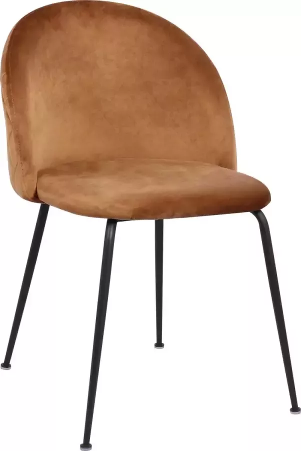 MWI Collectie Eetkamerstoel Oslo velvet Set van 6 bruin Fluweel Velvet Eetkamerstoel Eetkamerstoelen Woonkamerstoelen
