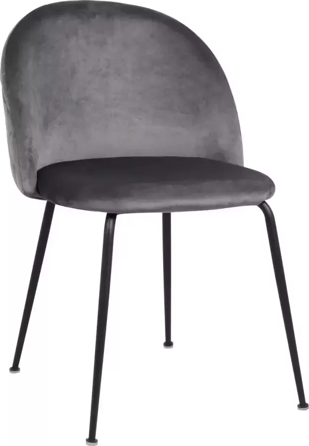 MWI Collectie Eetkamerstoel Oslo velvet Set van 6 Grijs Fluweel Velvet Eetkamerstoel Eetkamerstoelen Woonkamerstoelen