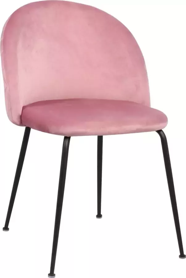 MWI Collectie Eetkamerstoel Oslo velvet Set van 6 Roze Fluweel Velvet Eetkamerstoel Eetkamerstoelen Woonkamerstoelen