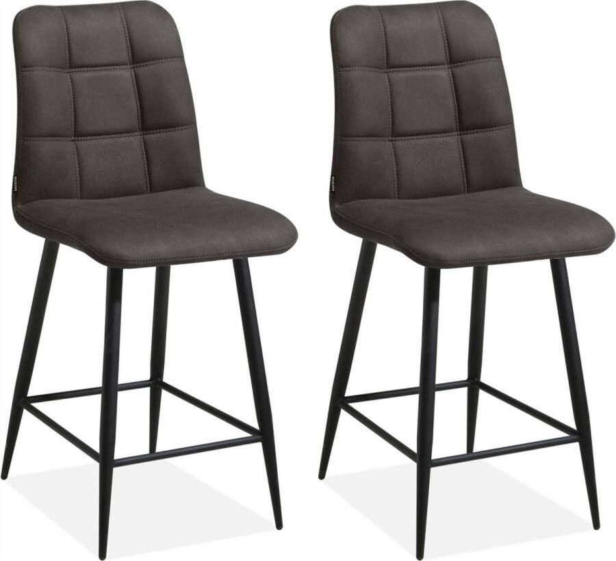 MX Sofa Barstoel Dex Antraciet (set van 2 stoelen)