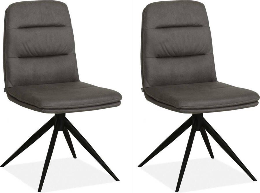 MX Sofa Eetkamerstoel Giza Antraciet (set van 2 stoelen)