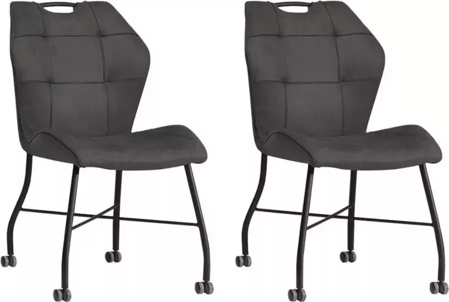 MX Sofa Eetkamerstoel Lee Antraciet (set van 2 stuks)