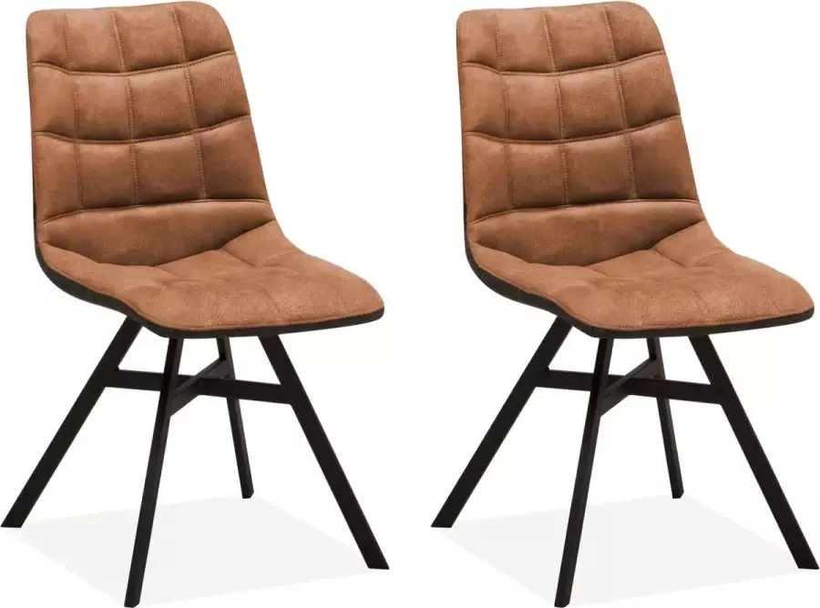 MX Sofa Eetkamerstoel Nynke Cognac (set van 2 stoelen)