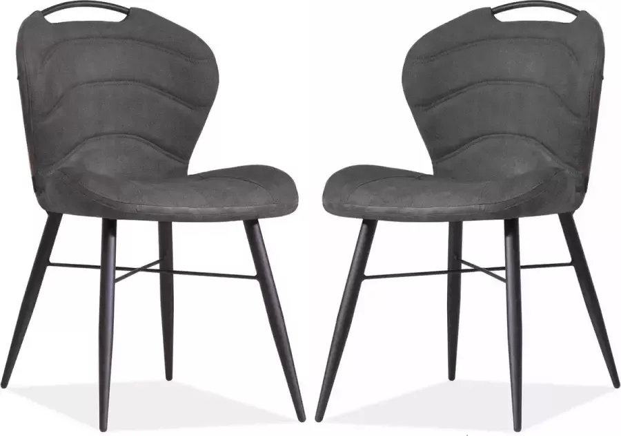 MX Sofa Eetkamerstoel Talent luxor Antraciet (set van 2 stoelen)