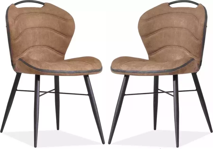 MX Sofa Eetkamerstoel Talent luxor kleur: Cognac (set van 2 stoelen)