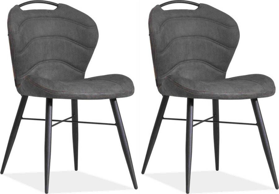 MX Sofa Eetkamerstoel Talent luxor kleur Antraciet (set van 2 stoelen)