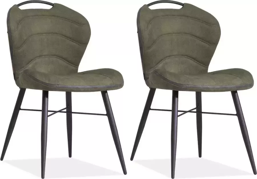 MX Sofa Eetkamerstoel Talent luxor kleur: Moss (set van 2 stoelen) - Foto 2