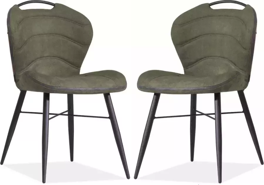 MX Sofa Eetkamerstoel Talent luxor kleur: Moss (set van 2 stoelen) - Foto 1